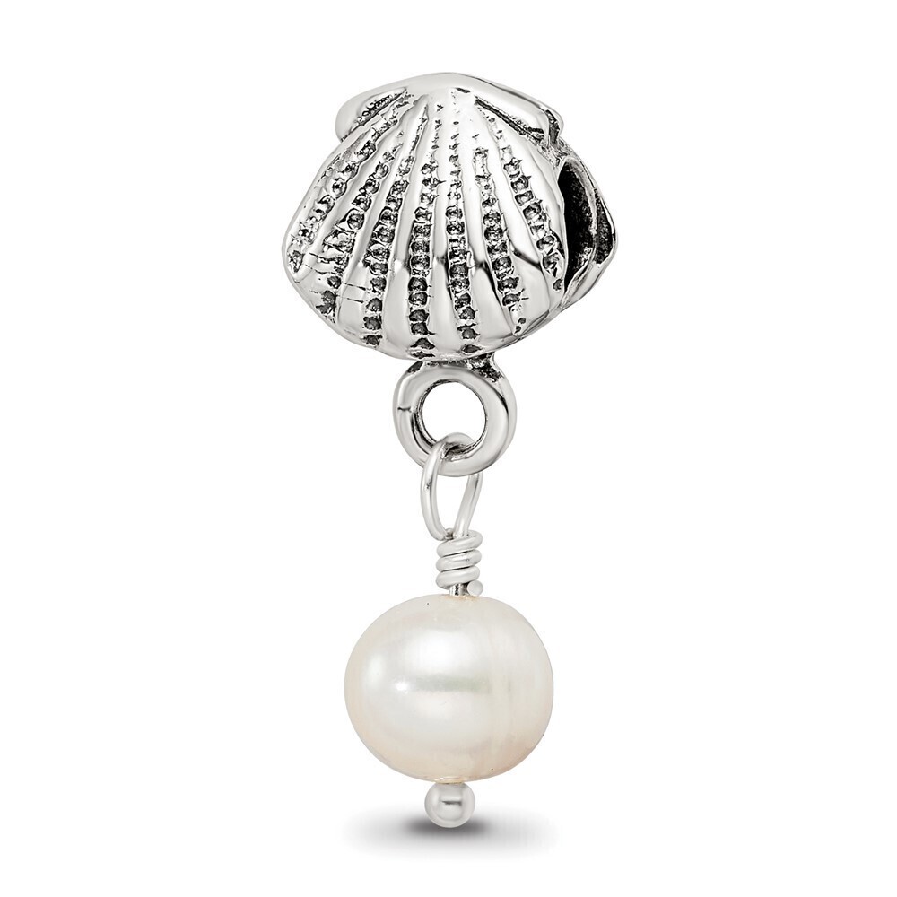 Kazi Luxury Sterling Silver Reflections Shell FW Cultured Pearl Dangle Bead